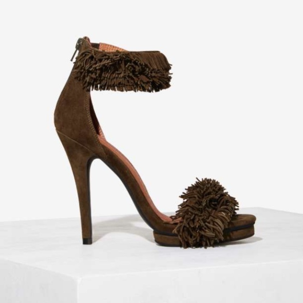 Jeffrey campbell burke fringe suede heels